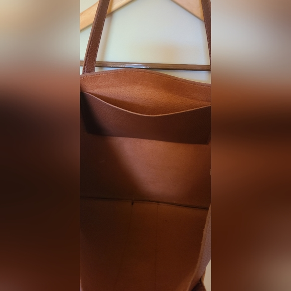 Vince Camuto Leather Tote with Black Stripe - Picture 4 of 4